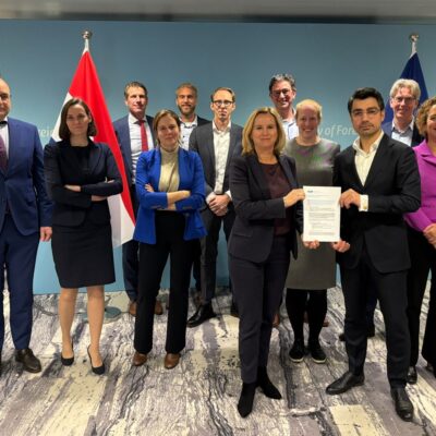 Representatives of the Dutch water sector with Minister Klever
