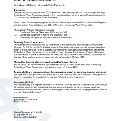 Report of independent auditor